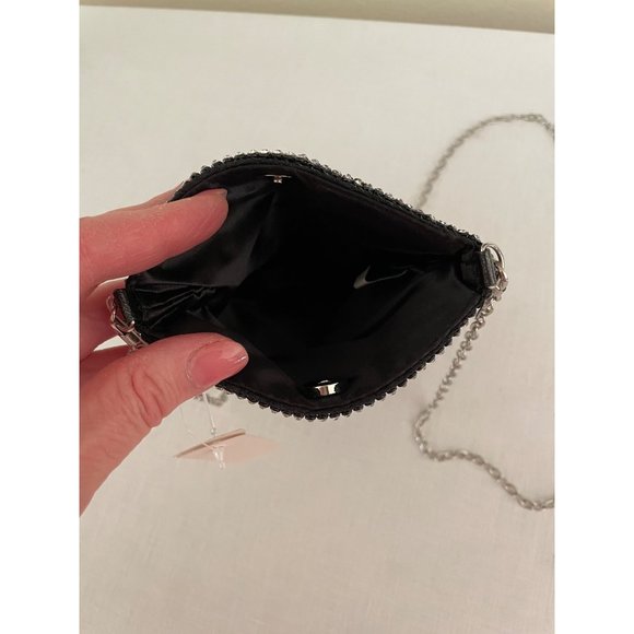Rhinestone encrusted mini bag with removable crossbody chain strap, 5" x 8" - Picture 7 of 13